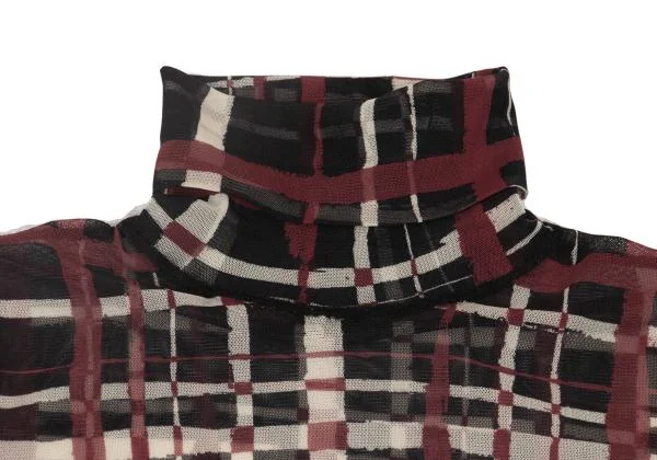 Jean Paul GAULTIER FEMME Hand-drawn Check Printed Mesh top K-153937_004