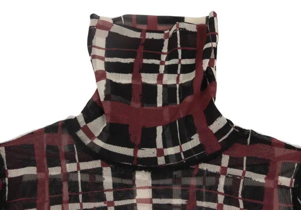 Jean Paul GAULTIER FEMME Hand-drawn Check Printed Mesh top K-153937_005