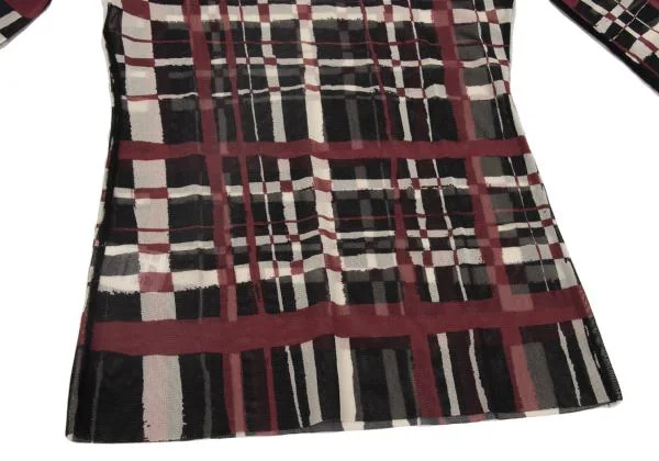Jean Paul GAULTIER FEMME Hand-drawn Check Printed Mesh top K-153937_008