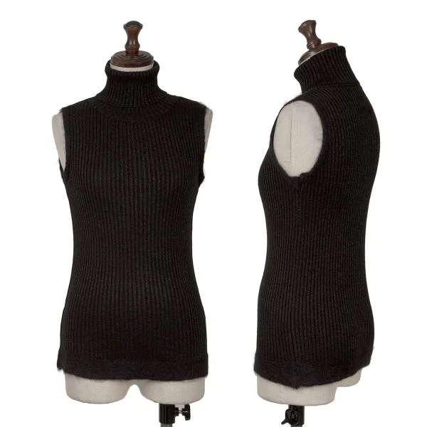 Jean Paul GAULTIER FEMME Switching Glitter Sleeveless Knit Black 40 K-153939_001