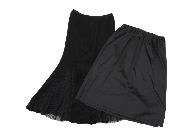 Jean Paul GAULTIER FEMME Mesh Switching Rib Knit Skirt K-153941_010