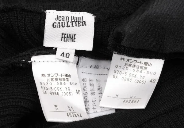 Jean Paul GAULTIER FEMME Mesh Switching Rib Knit Skirt K-153941_016