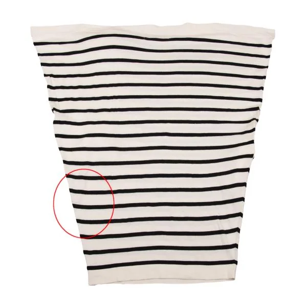 ポールスミスPaul Smith カシミヤ混スクエアシルエットボーダーニットチュニック 生成り黒M K-153944_013