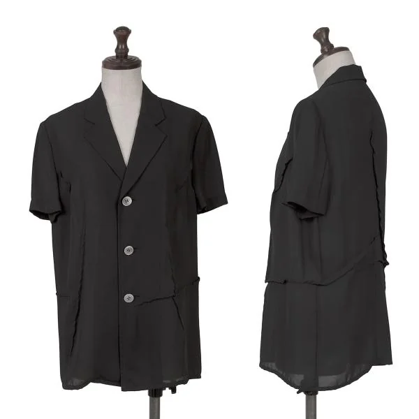 tricot COMME des GARCONS Outseam Sheer Short Sleeve Blouse Black S-M K-153953_001