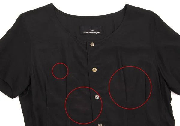 tricot COMME des GARCONS Rayon Tuck Short Sleeve Blouse K-153954_003