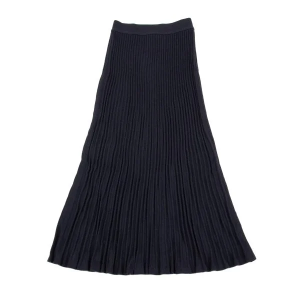 ソニアリキエルSONIA RYKIEL ウールリブニットロングスカート 紺