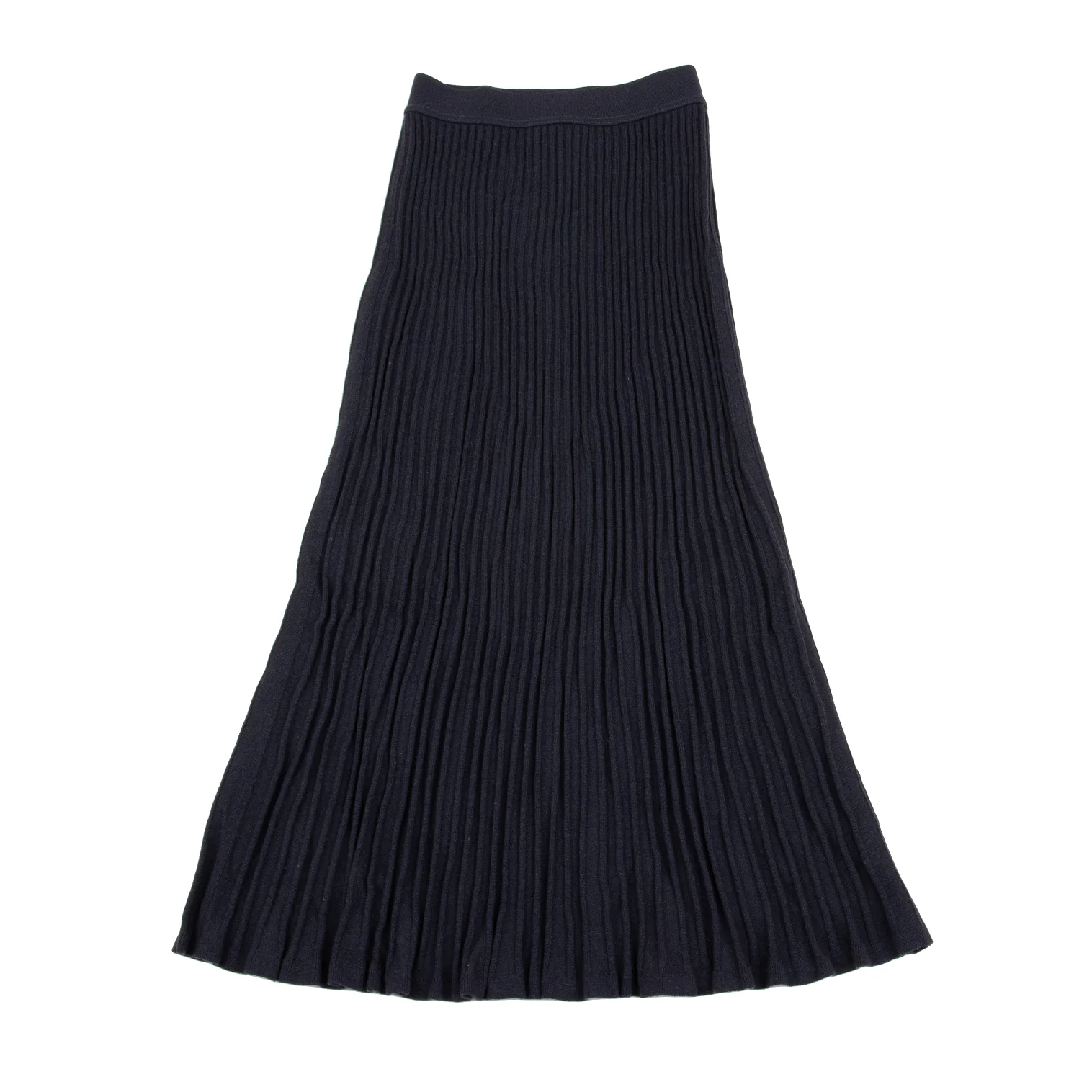 ソニアリキエルSONIA RYKIEL ウールリブニットロングスカート 紺