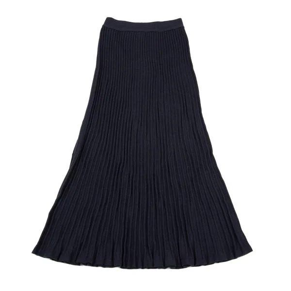 ソニアリキエルSONIA RYKIEL ウールリブニットロングスカート 紺