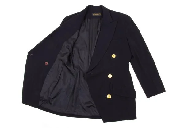 DONNA KARAN NEW YORK Gold Button Double Tailored Jacket K-154010_012