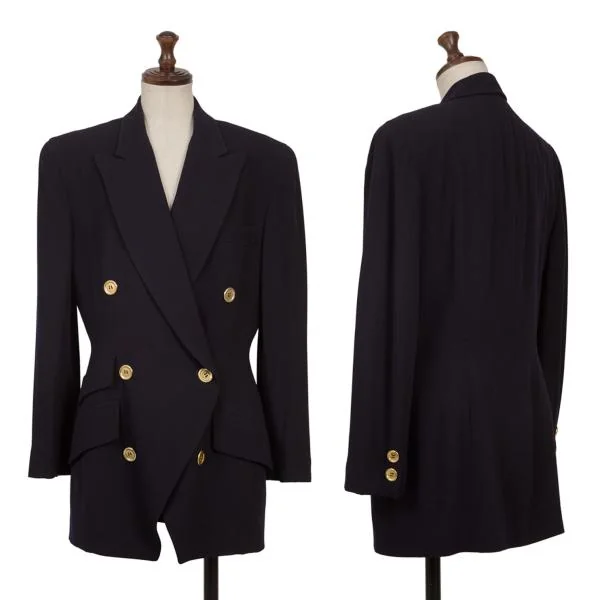 DONNA KARAN NEW YORK Gold Button Double Tailored Jacket & Skirt K-154012_002