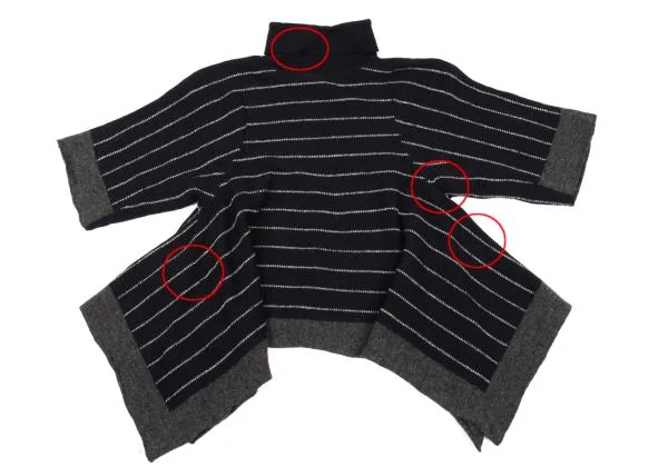 COMME des GARCONS Turtle Neck Stripe Flare Knit Top K-154045_011