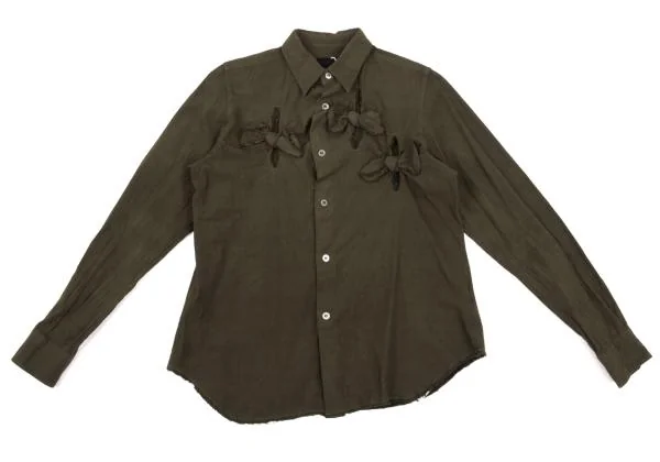 コムデギャルソンCOMME des GARCONS 製品染めノットデザイン長袖シャツ カーキM 【レディース】 新品!コムデギャルソンCOMME des GARCONS 製品染めノット