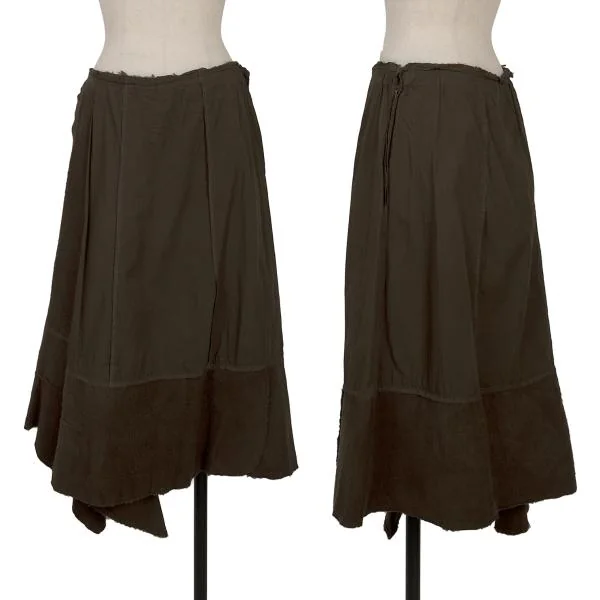 COMME des GARCONS Dyed Different Material Switching Skirt Khaki M K-154065_001