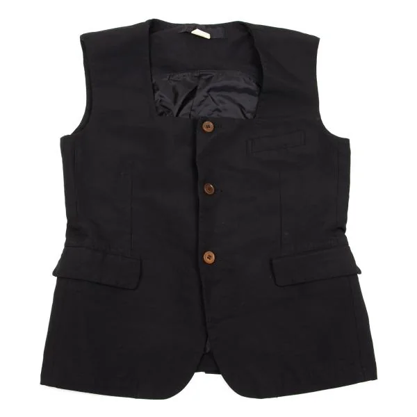 コムコム コムデギャルソンCOMME des GARCONS ポリスクエアネックベスト 紺S K-154071_002