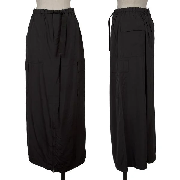pour deux plus Nylon Hem Zip Cargo Skirt Black M K-154091_001
