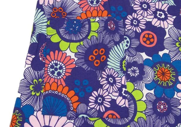 マリメッコmarimekko コットンフローラル総柄ノースリーブワンピース 青マルチXS K-154101_007