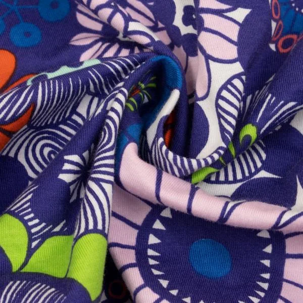 マリメッコmarimekko コットンフローラル総柄ノースリーブワンピース 青マルチXS K-154101_013