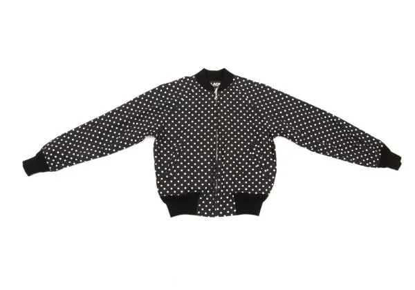 ブラックコムデギャルソンBLACK COMME des GARCONS 製品洗いドットMA-1ブルゾン 黒白XS K-154110_002