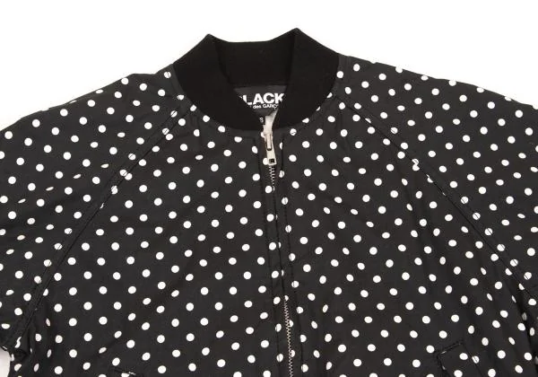 ブラックコムデギャルソンBLACK COMME des GARCONS 製品洗いドットMA-1ブルゾン 黒白XS K-154110_003
