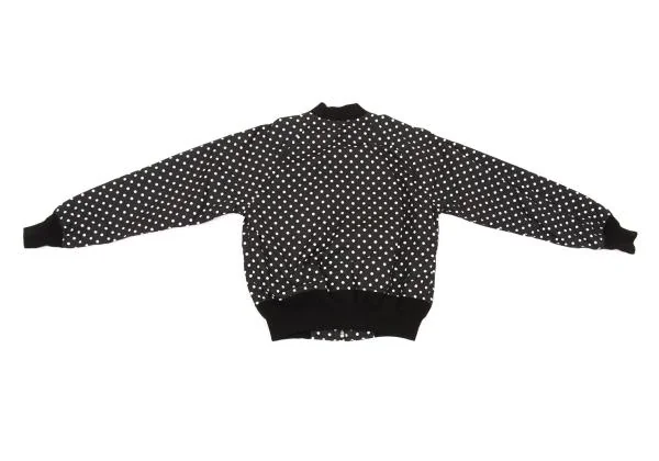ブラックコムデギャルソンBLACK COMME des GARCONS 製品洗いドットMA-1ブルゾン 黒白XS K-154110_013