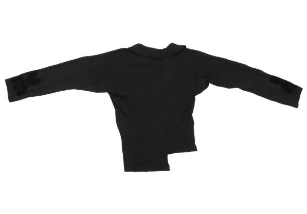 COMME des GARCONS Flocked Print Asymmetrical Round Collar Top K-154114_013