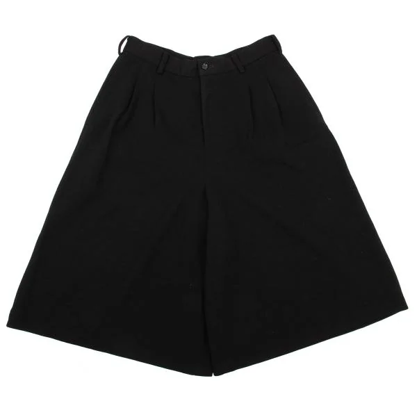 コムコム コムデギャルソンCOMME des GARCONS ウールストレッチツータックワイドショーツ 黒S K-154118_001