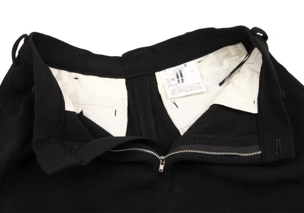 コムコム コムデギャルソンCOMME des GARCONS ウールストレッチツータックワイドショーツ 黒S K-154118_004