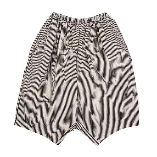 COMME des GARCONS Cotton Striped Dropped Crotch Pants Black,White S K-154120_001