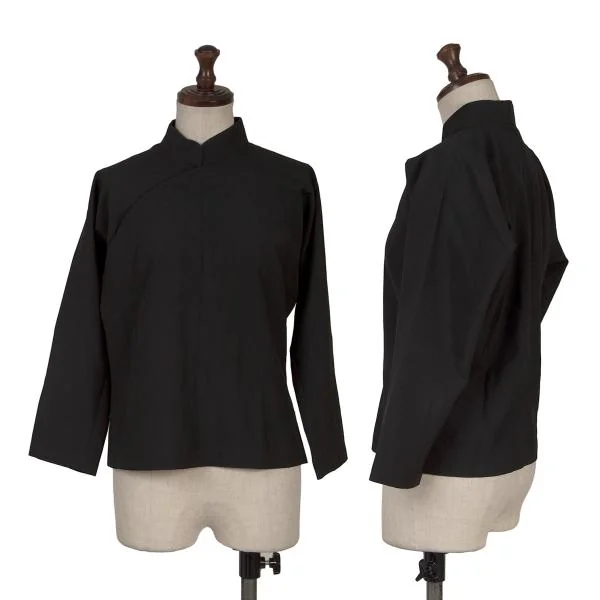 コムコム コムデギャルソンCOMME des GARCONS ウール7分袖コックジャケット 黒S K-154125_001
