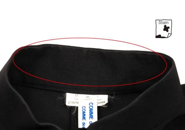 コムコム コムデギャルソンCOMME des GARCONS ウール7分袖コックジャケット 黒S K-154125_005