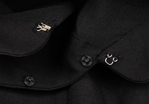 コムコム コムデギャルソンCOMME des GARCONS ウール7分袖コックジャケット 黒S K-154125_006