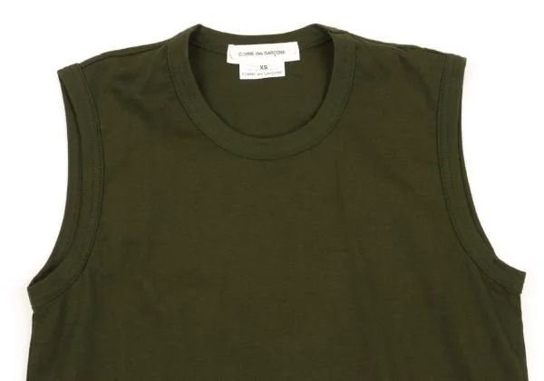 コムデギャルソンCOMME des GARCONS 天竺ノースリーブトップス 緑XS K-154147_003