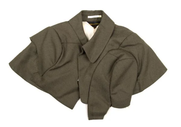 コムデギャルソンCOMME des GARCONS ウール切替デザインボレロ モカS K-154153_002