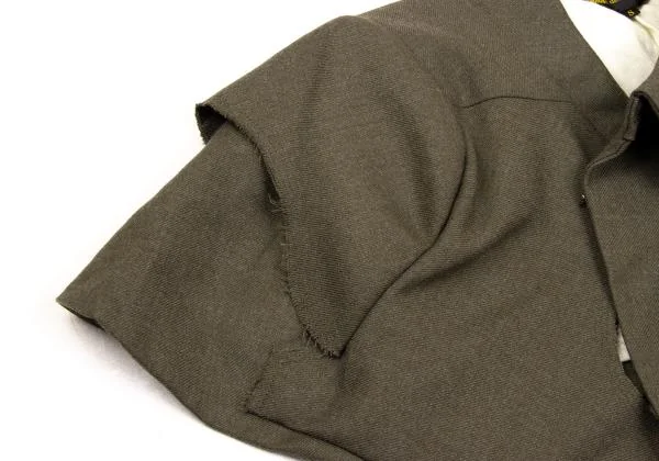 コムデギャルソンCOMME des GARCONS ウール切替デザインボレロ モカS K-154153_004
