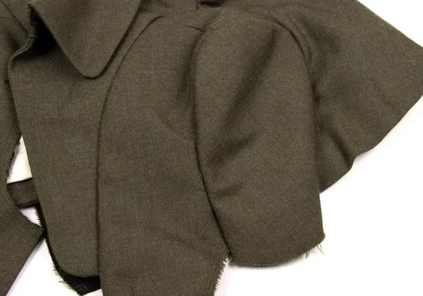 コムデギャルソンCOMME des GARCONS ウール切替デザインボレロ モカS K-154153_005