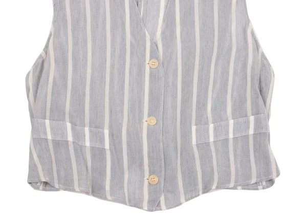 GIORGIO ARMANI Silk Linen Striped Vest K-154208_006