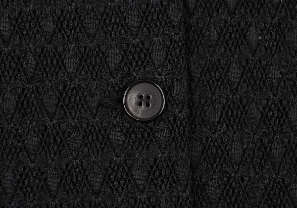 JIL SANDER Poly Rhombus Pattern Mesh Open Collar Shirt K-154221_005