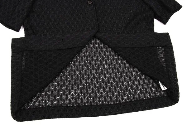 JIL SANDER Poly Rhombus Pattern Mesh Open Collar Shirt K-154221_008