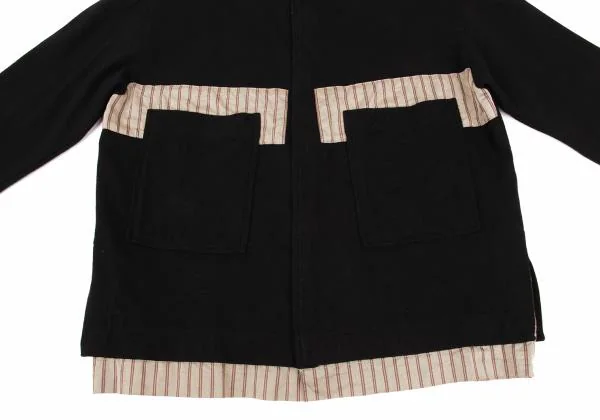 pour deux Cotton Stripe Switching Design Snap Jacket K-154229_007