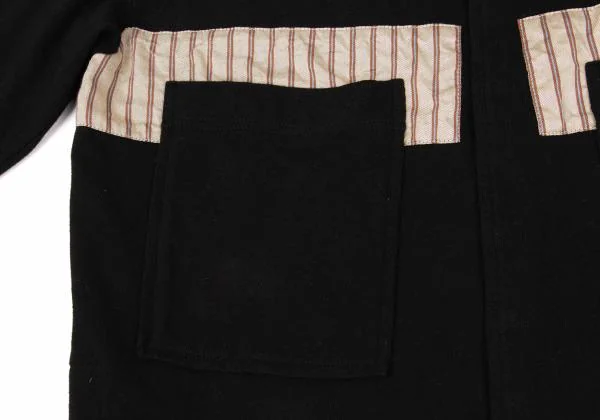 pour deux Cotton Stripe Switching Design Snap Jacket K-154229_008