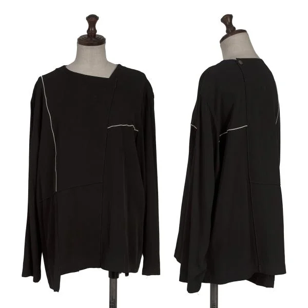 pour deux Rayon Switching Design T Shirt  Black M K-154230_001