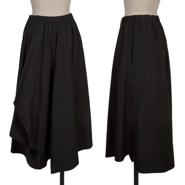 pour deux Cotton Asymmetrical Switching Design Skirt Black M K-154233_001