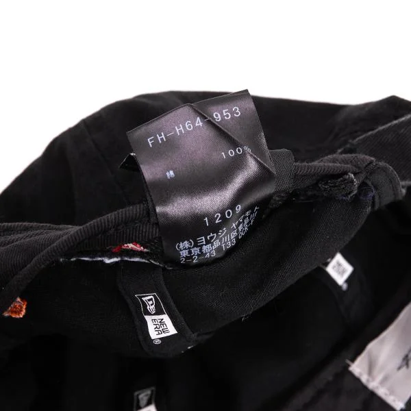 ヨウジヤマモト×ニューエラYohji Yamamoto×NEW ERA ロゴ刺繍ベースボールキャップ 黒 K-154240_011