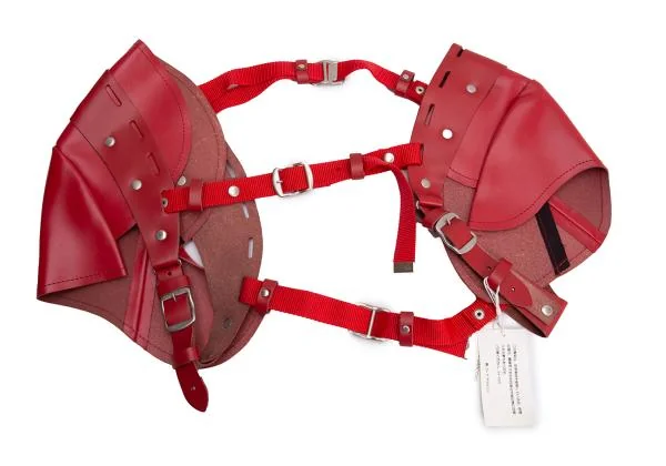 コムデギャルソンCOMME des GARCONS レザーショルダーハーネス 赤 K-154243_003
