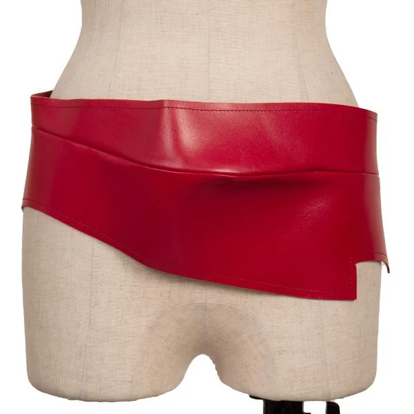 COMME des GARCONS Leather Cummerbelt Red  K-154246_001