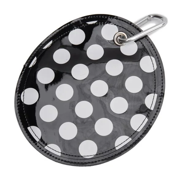ブラックコムデギャルソンBLACK COMME des GARCONS カラビナ付きドットサークルカードケース 黒白 K-154259_001