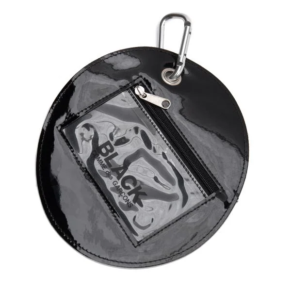 ブラックコムデギャルソンBLACK COMME des GARCONS カラビナ付きドットサークルカードケース 黒白 K-154259_003