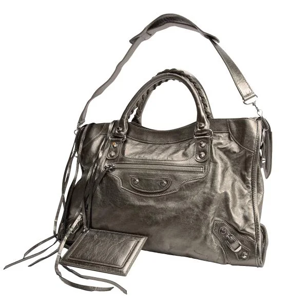 バレンシアガBALENCIAGA シティ メタリック2WAYバッグ ゴールド