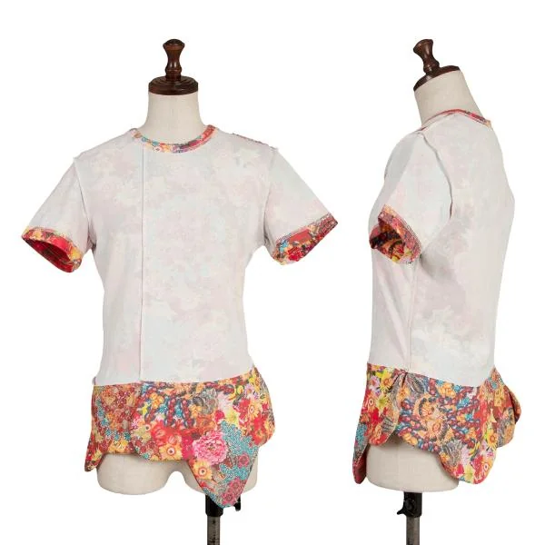 COMME des GARCONS Floral Jewelry Printed Inside out T Shirt Multi-Color S-M K-154269_001