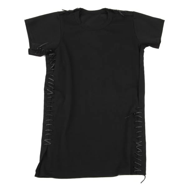 COMME des GARCONS Synthetic Leather String Lace-up Long T shirt K-154270_002